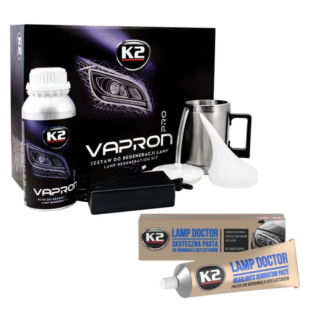 ZESTAW DO REGENERACJI REFLEKTORÓW K2 VAPRON I K2 LAMP DOCTOR | zdjęcie 1 z 12 | K2 D7900_K2 L3050 | Motofarma.pl