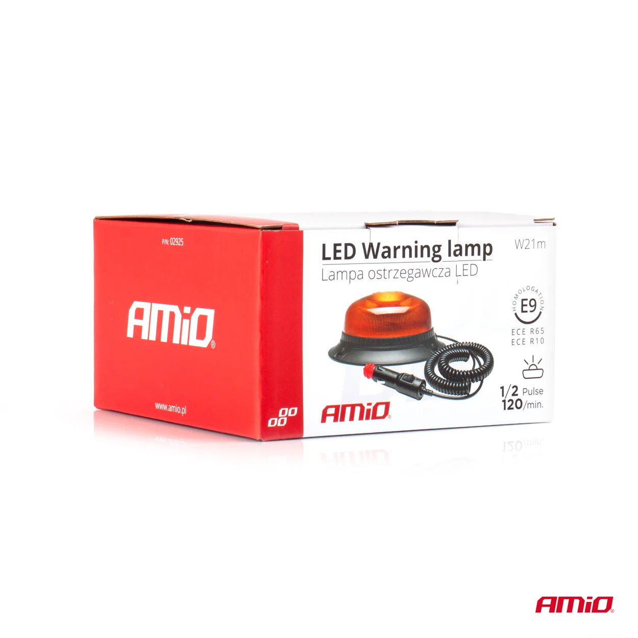 Lampa ostrzegawcza mini kogut 18 LED magnes niska R65 R10 12-24V W21m AMIO- | zdjęcie 7 z 13 | A02925 | Motofarma.pl