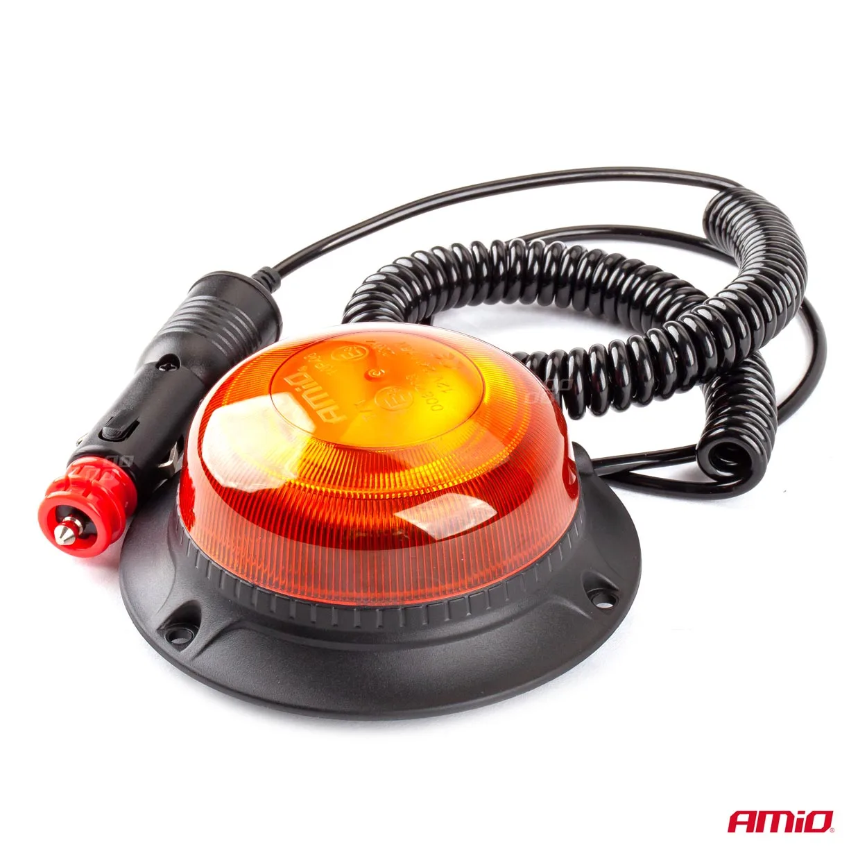 Lampa ostrzegawcza mini kogut 18 LED magnes niska R65 R10 12-24V W21m AMIO- | zdjęcie 6 z 13 | A02925 | Motofarma.pl