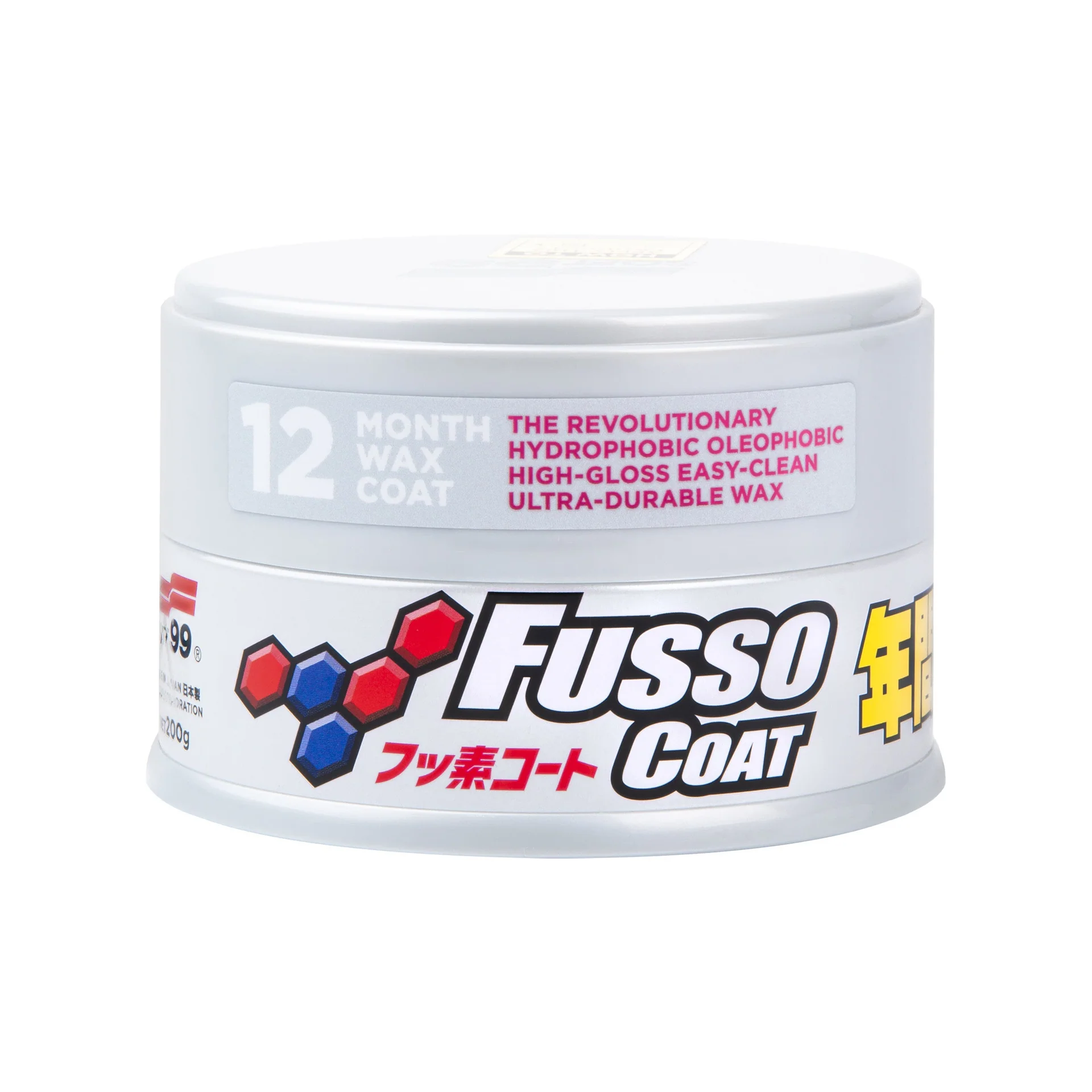 Twardy wosk SOFT99 New Fusso Coat 12 Months Wax LIGHT 200g + 2x mikrofibra + IPA + nitryle