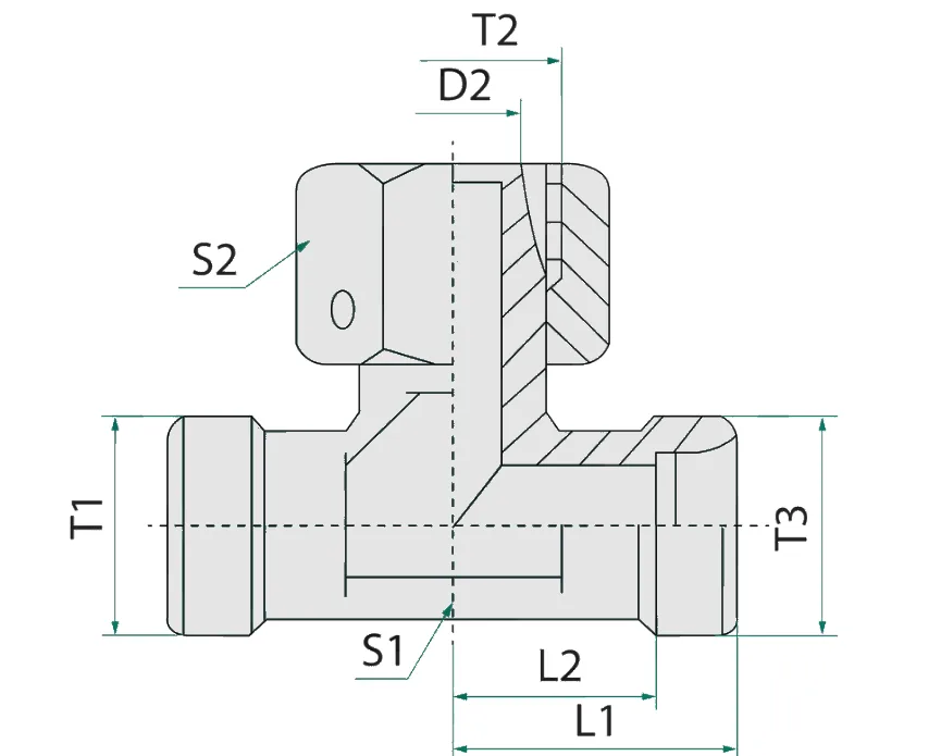 Trójnik hydrauliczny M22 M22 M22  /B.B.A/