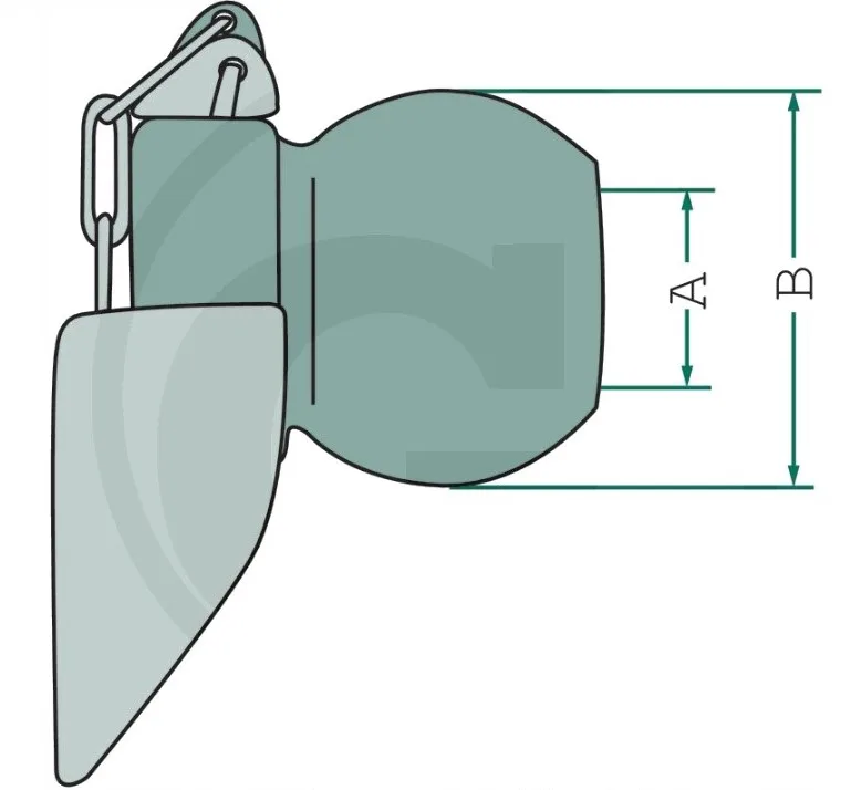 Kula dolnego zawieszenia 22x44mm kołnierz KAT 1