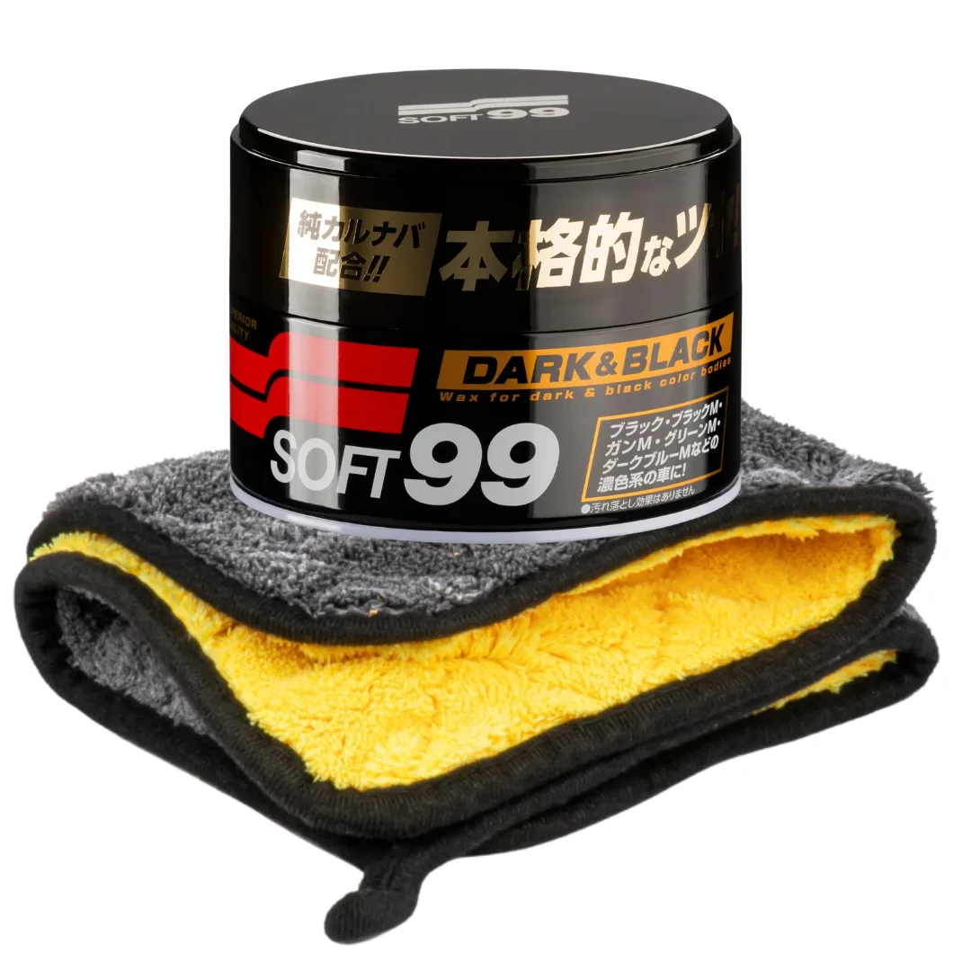 Wosk SOFT99 Dark&Black Wax 00010 ciemne lakiery 300g mikrofibra 800g