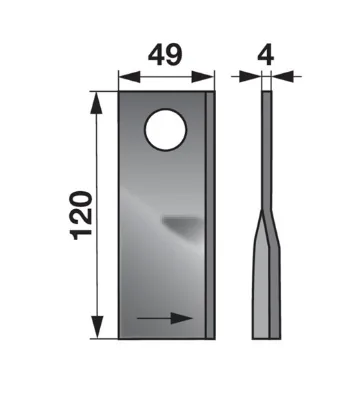 NOŻYK LEWY 120X49X4MM POTTINGER