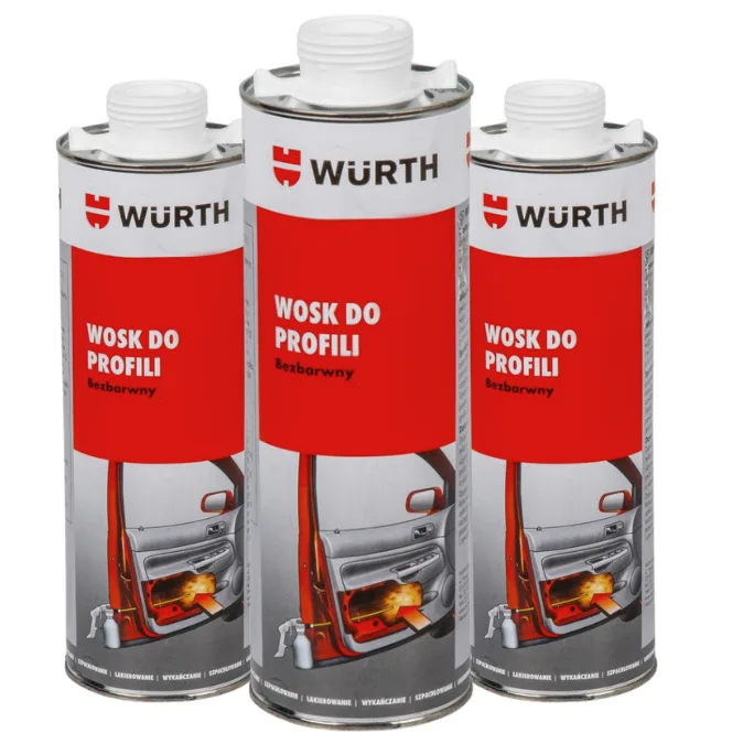 3x WURTH BEZBARWNY WOSK DO PROFILI ZAMKNIĘTYCH - 1 L - Würth | zdjęcie 1 z 3 | WC-9118 | Motofarma.pl
