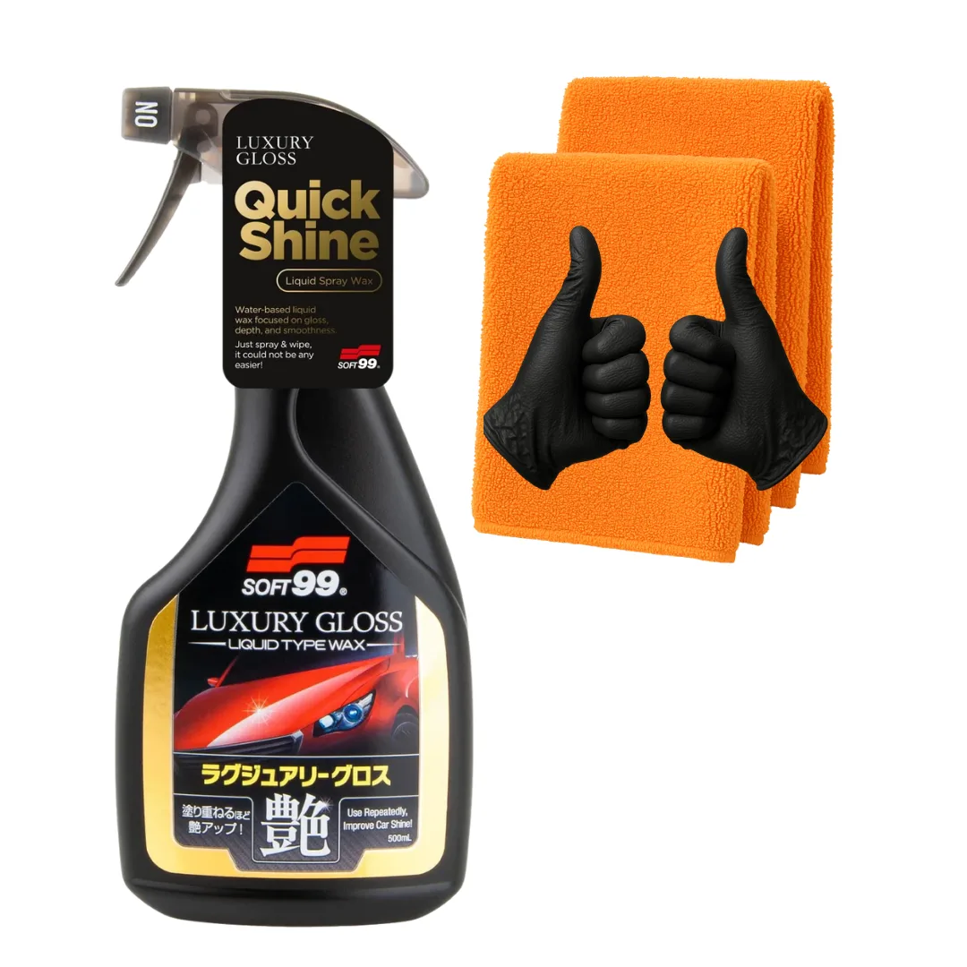 Soft99 Luxury Gloss quick detailer mikrofibra nitryle