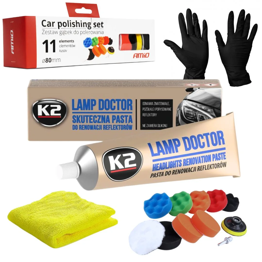 Zestaw do Renowacji Reflektorów - Amio | zdjęcie 1 z 10 | L3050_Zestaw4w1 | Motofarma.pl