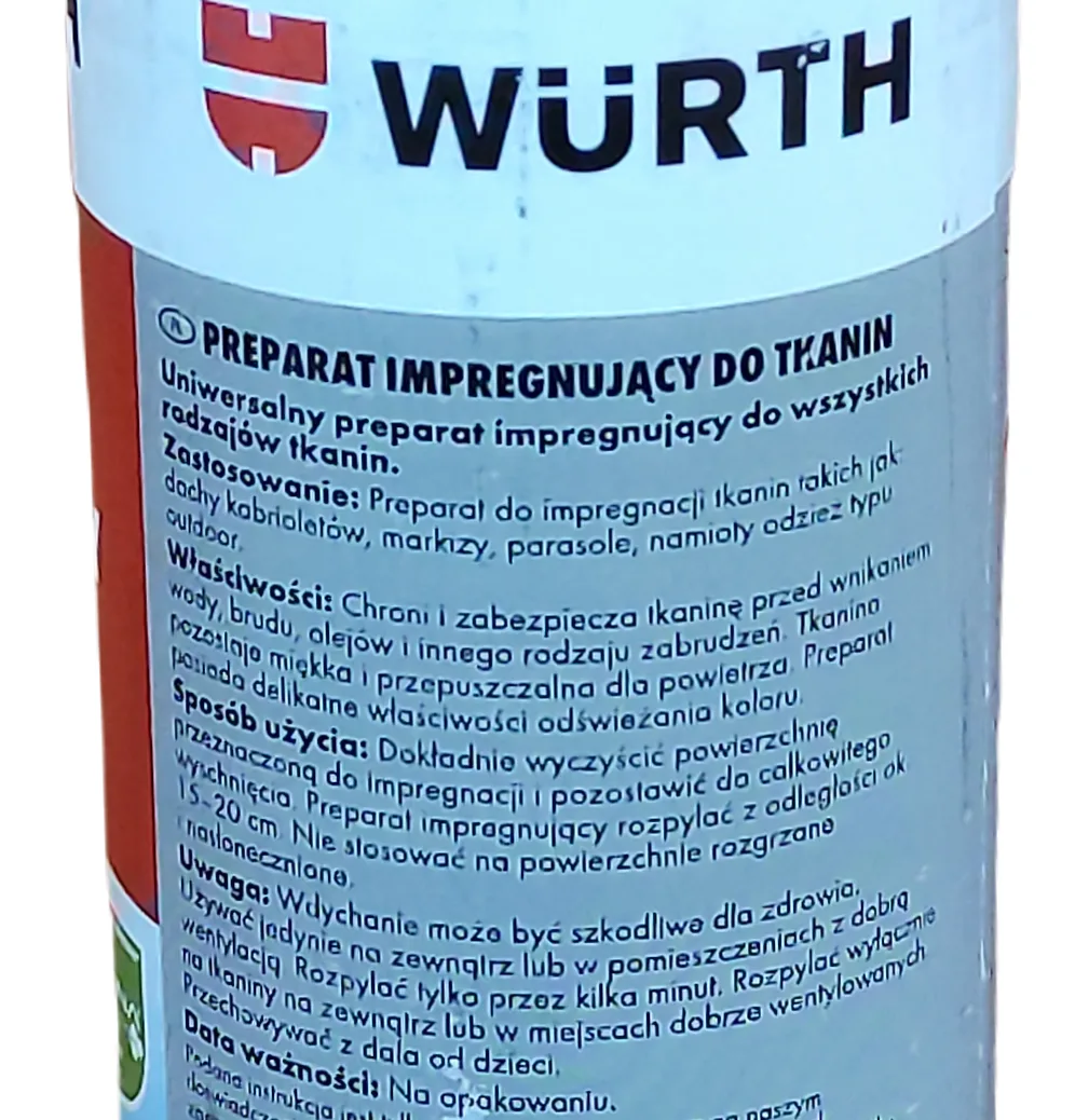 Preparat impregnujący do tkanin Wurth