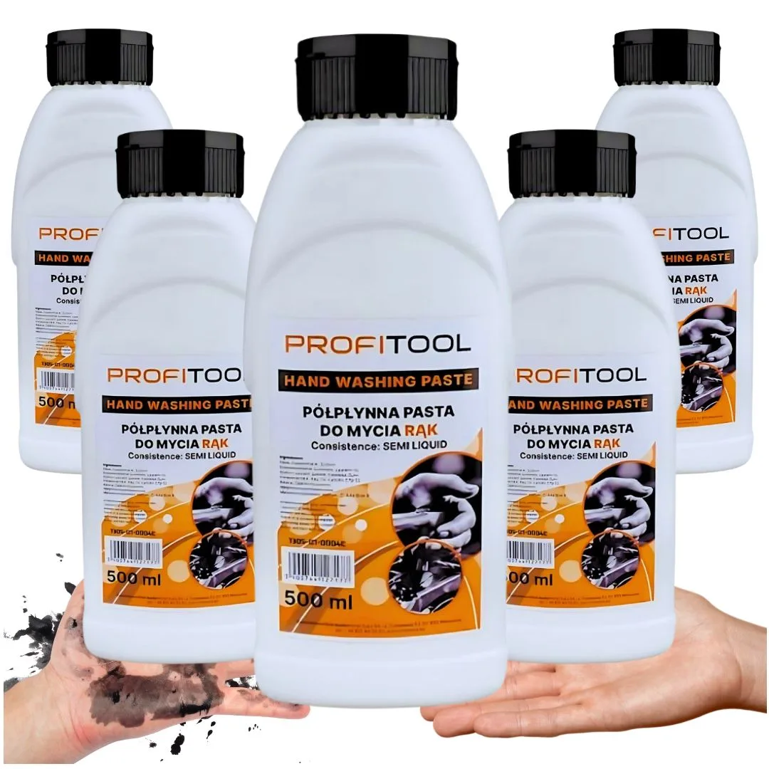 Żelowa Pasta do Mycia Rąk PROFITOOL 500ml x5 – Skuteczna, Niebieska, Do Warsztatu | zdjęcie 1 z 3 | 47938x5 | Motofarma.pl