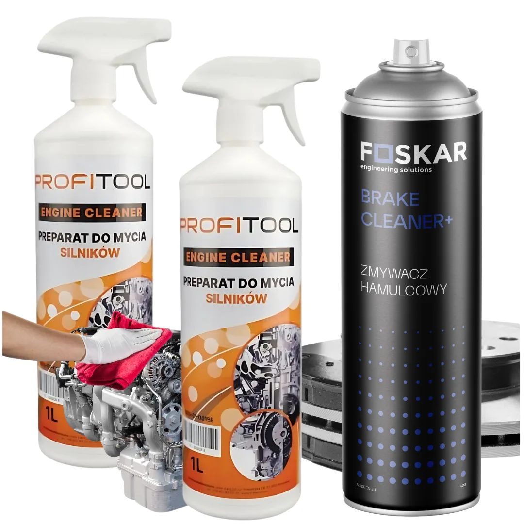 Środek do mycia silnika PROFITOOL 2L + Zmywacz do hamulców 500ml