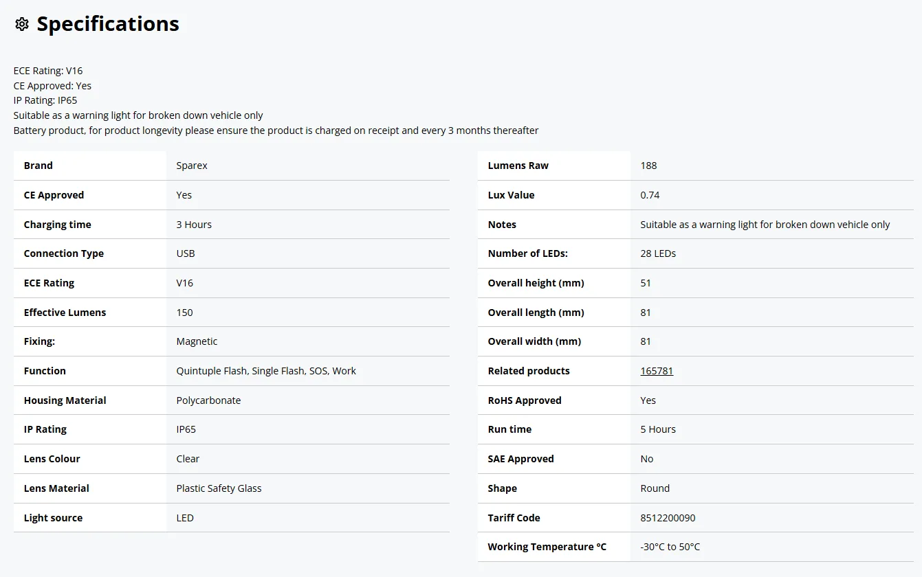 Zestaw 2x Lampa LED ostrzegawcza KOGUT na akumulator IP65 - Sparex | zdjęcie 8 z 8 | 43942_2 | Motofarma.pl