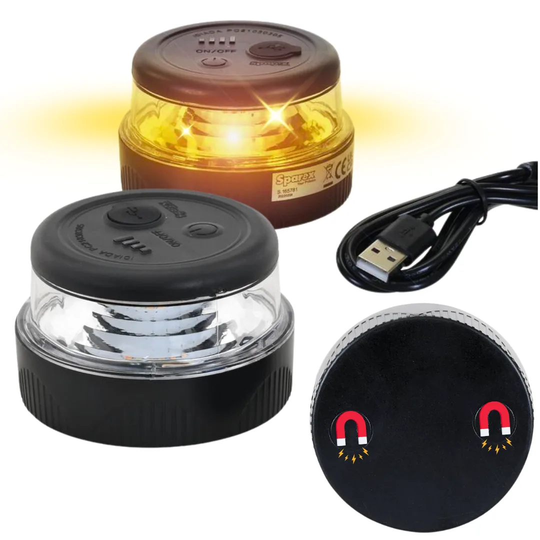 Zestaw 2x Lampa LED ostrzegawcza KOGUT na akumulator IP65 - Sparex | zdjęcie 1 z 8 | 43942_2 | Motofarma.pl