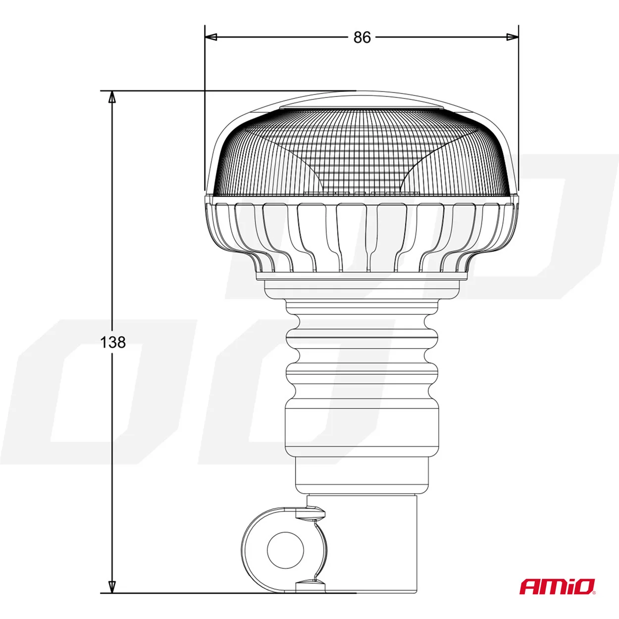 Lampa ostrzegawcza mini kogut 18 LED flex R65 R10 12-24V W21pl AMIO-02921 | zdjęcie 6 z 10 | A02921 | Motofarma.pl