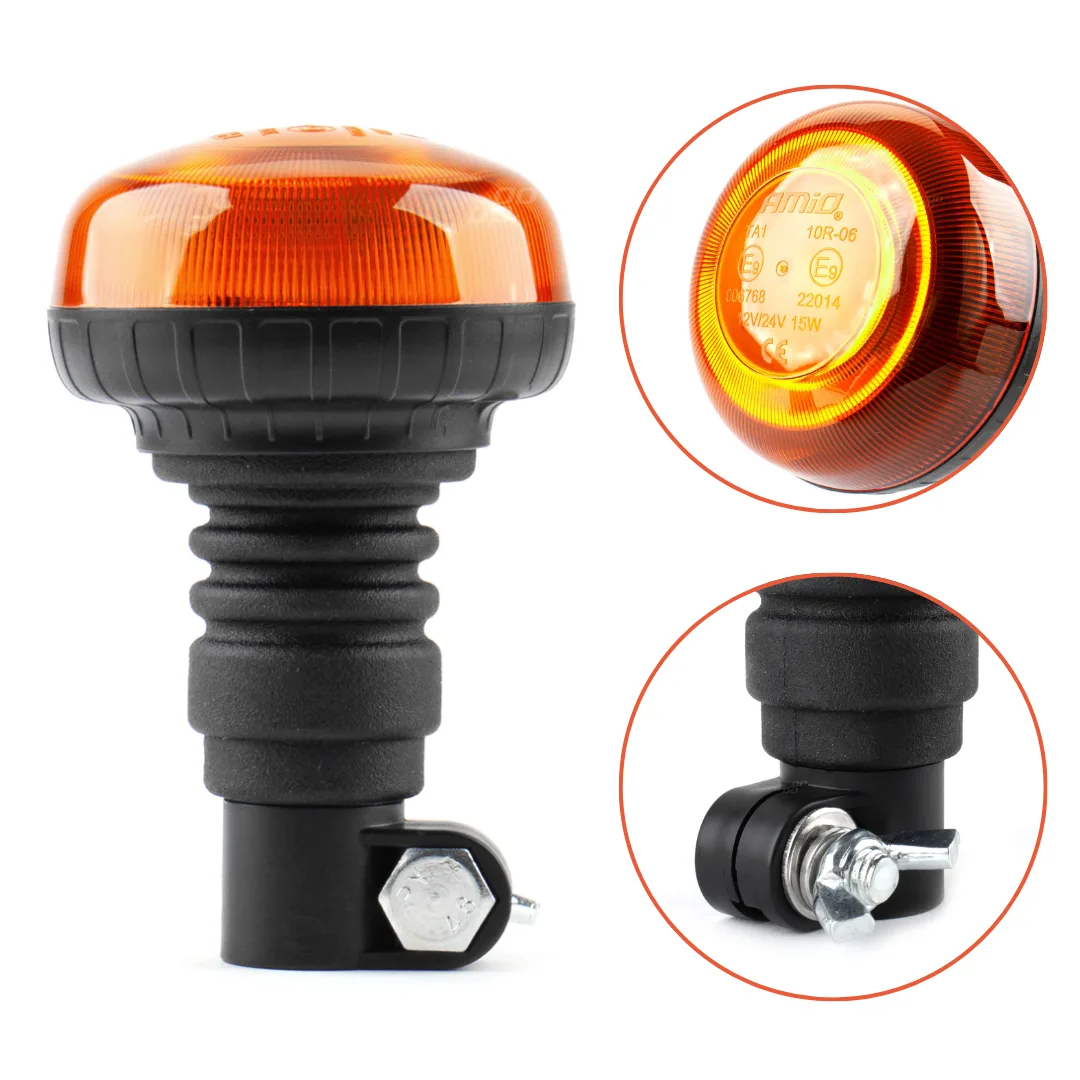 Lampa ostrzegawcza mini kogut 18 LED flex R65 R10 12-24V W21pl AMIO-02921 | zdjęcie 9 z 10 | A02921 | Motofarma.pl