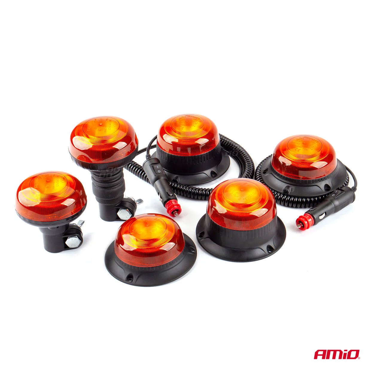 Lampa ostrzegawcza mini kogut 18 LED flex R65 R10 12-24V W21pl AMIO-02921 | zdjęcie 7 z 10 | A02921 | Motofarma.pl