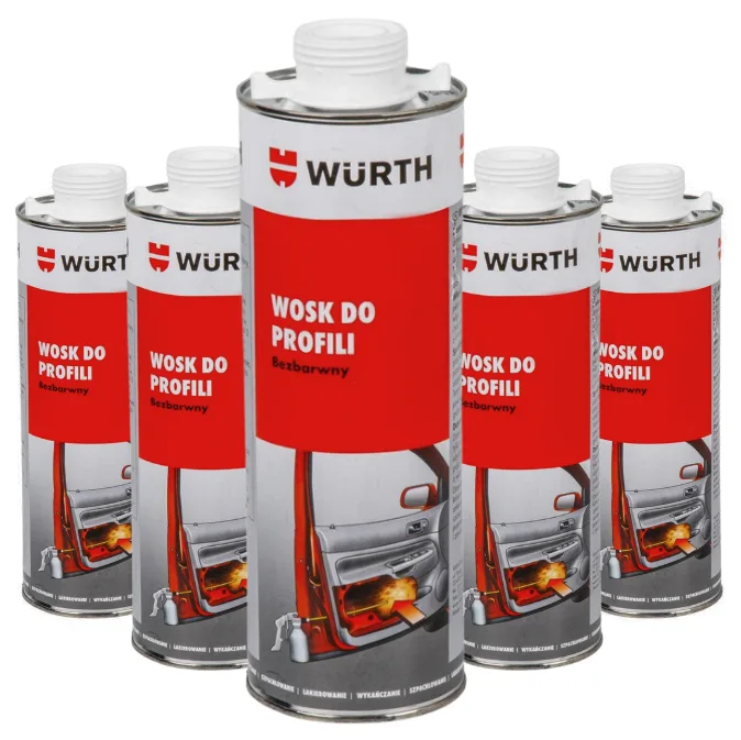 5x WURTH BEZBARWNY WOSK DO PROFILI ZAMKNIĘTYCH - 1 L