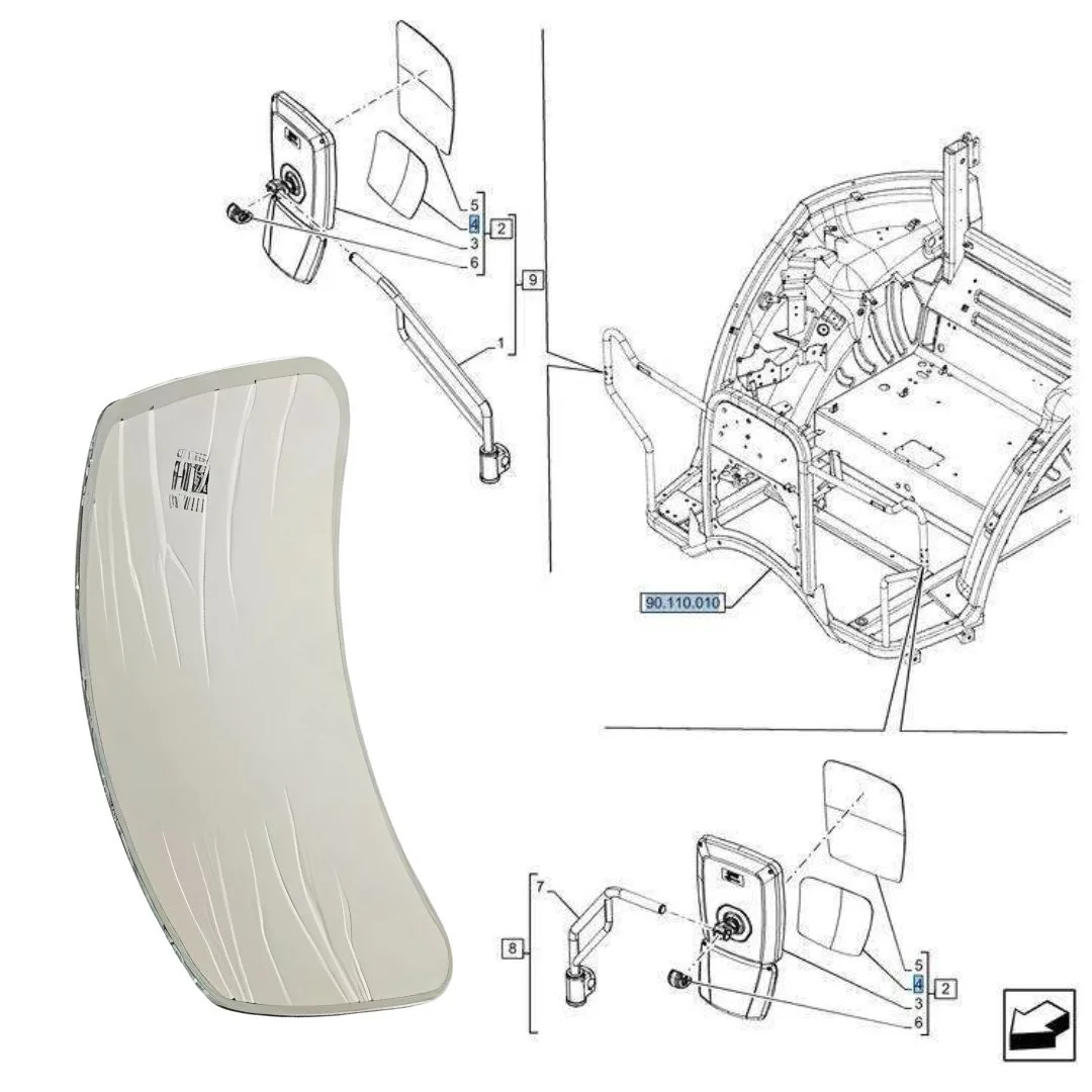 CASE wkład lusterka - CNH | zdjęcie 3 z 4 | 6312 | Motofarma.pl