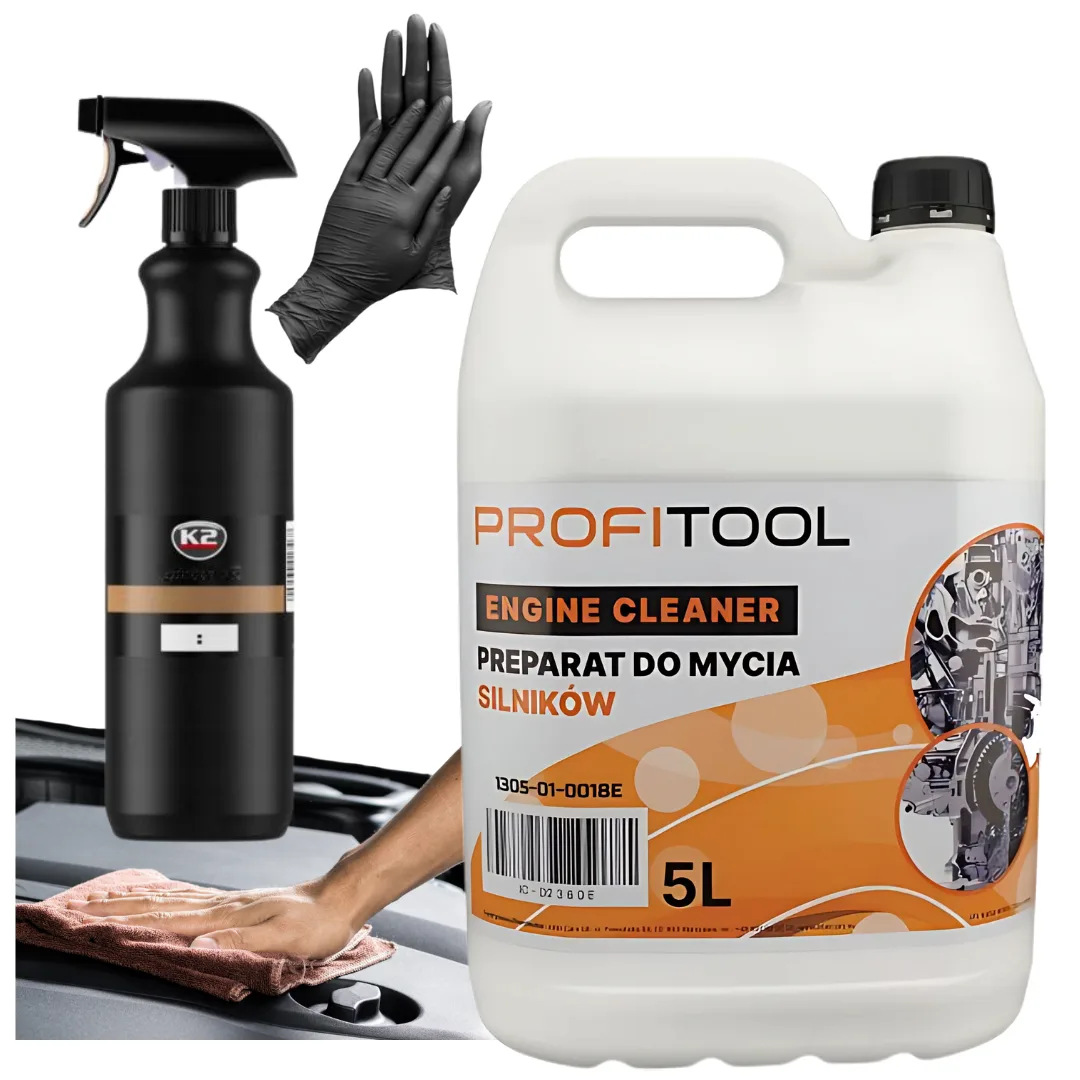 PŁYN DO MYCIA SILNIKÓW PROFITOOL 5L Z BUTELKĄ Z ATGOMIZEREM ZESTAW | zdjęcie 1 z 4 | 47490_D7001 | Motofarma.pl