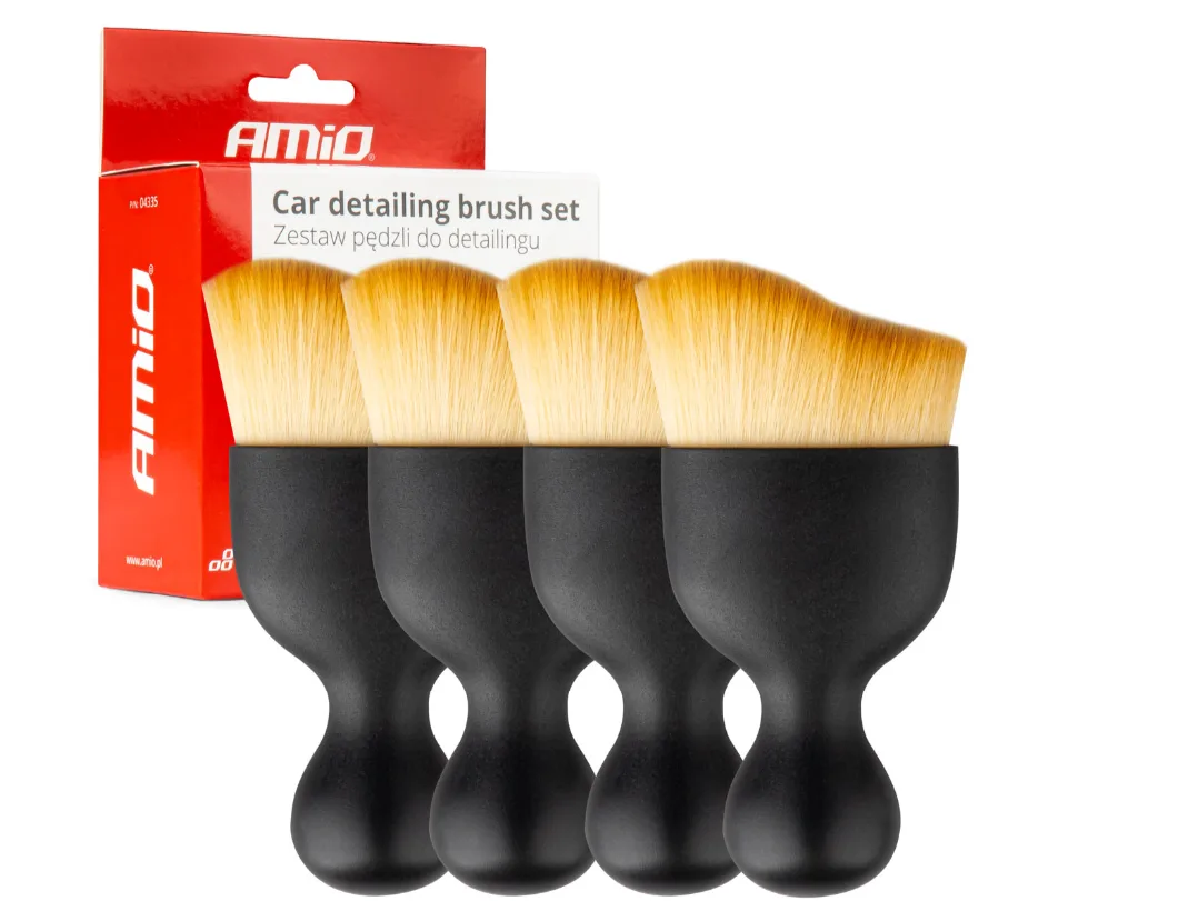 Zestaw pędzli detailingowych do czyszczenia wnętrza 4 szt - Amio | zdjęcie 5 z 5 | A04335 | Motofarma.pl