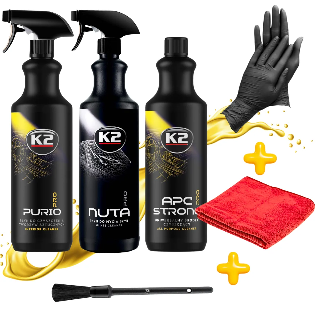 ZESTAW K2: K2 STRONG PRO 1L + NUTA PRO 1L + PURIO PRO 1L + AKCESORIA
