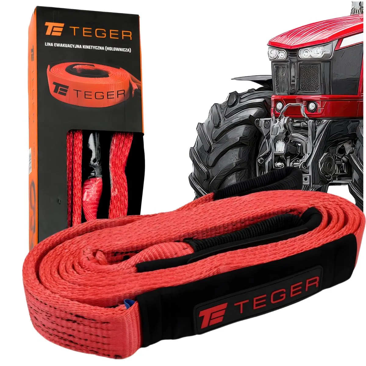 Lina ewakuacyjna kinetyczna holownicza z włókien syntetycznych, uciąg 3T długość 6m  wskaźnik 20%, Teger | zdjęcie 1 z 6 | T-NAP-K36 | Motofarma.pl