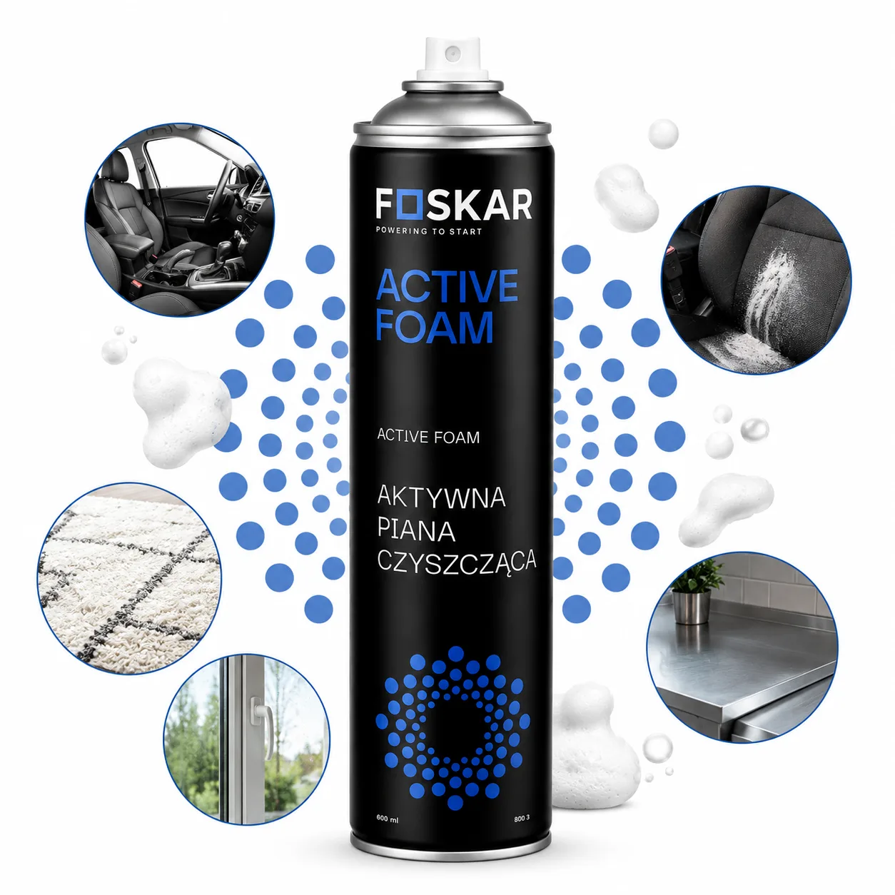 ACTIVE FOAM+Aerozol 500 ml Aktywna Piana Czyszcząca Foskar