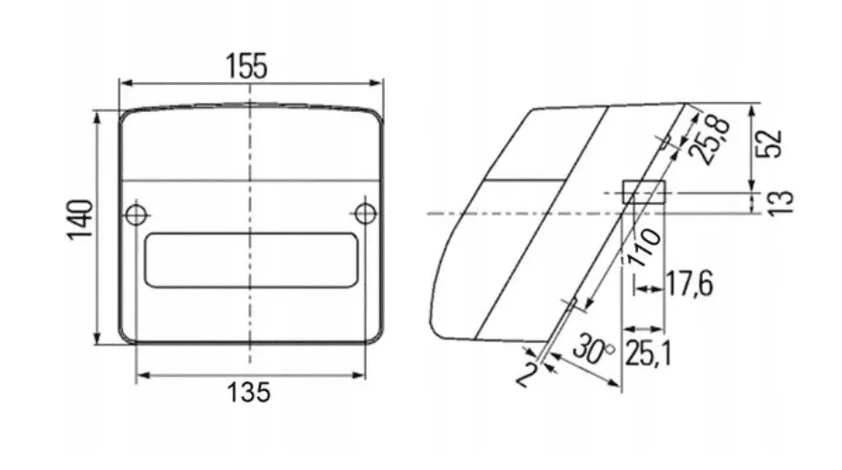 Lampa zespolona tylna