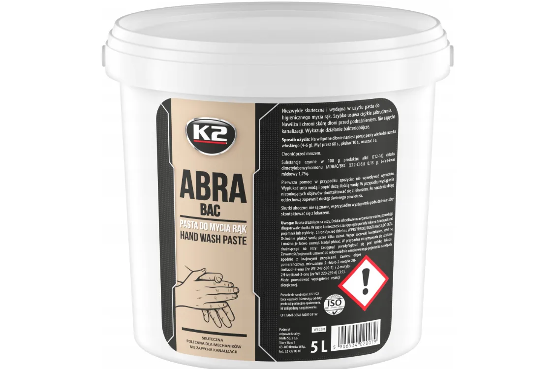 Pasta bhp do mycia rąk 5 L K2 Abra | zdjęcie 1 z 2 | 2556 | Motofarma.pl