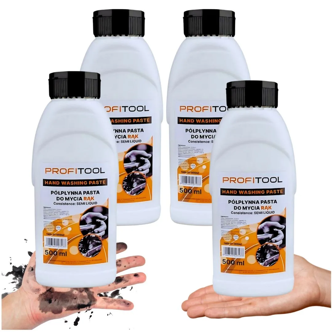 PROFITOOL Pasta do mycia rąk 500ml x4 | Żelowa, skuteczna, niebieska | zdjęcie 1 z 3 | 47938x4 | Motofarma.pl