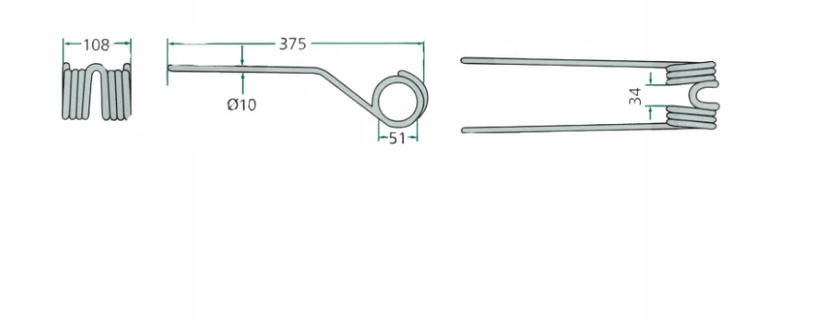 Palec przetrząsaczo-zgrabiarki karuzelowej Deutz Fahr Morra Waryński
