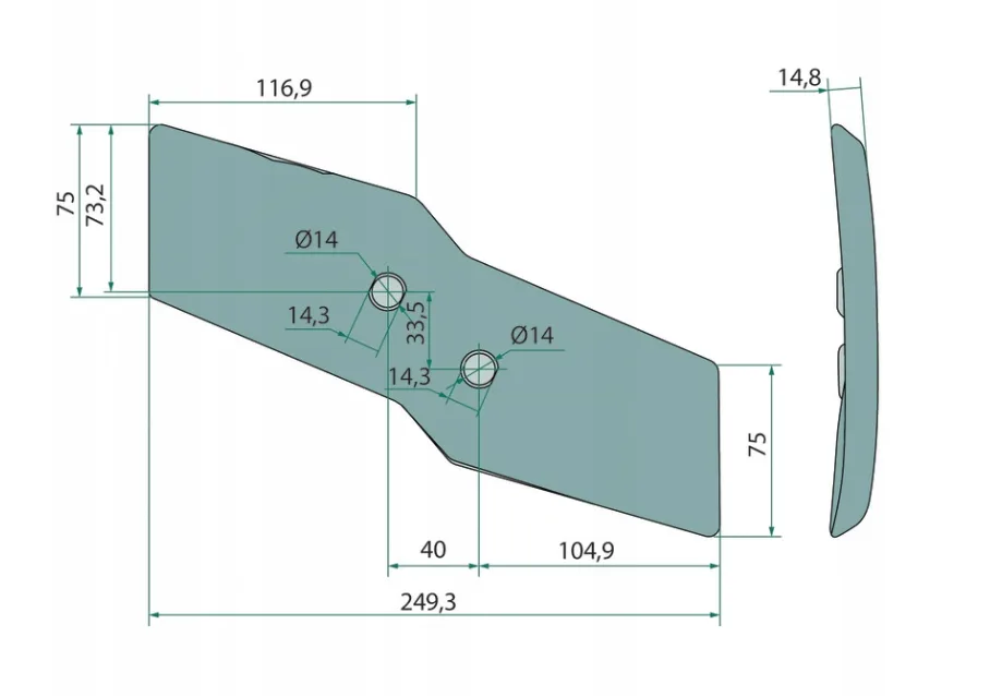 Dłuto lemiesza Khun lewy - Granit | zdjęcie 1 z 5 | 1100 | Motofarma.pl