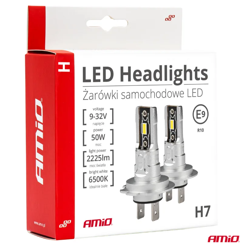 Żarówki samochodowe LED seria H-mini H7 H18 6500K - Amio | zdjęcie 3 z 5 | A03332 | Motofarma.pl
