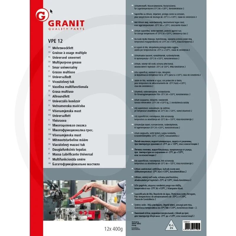 Smar uniwersalny 400g GRANIT x12 smarownica GRANIT zestaw