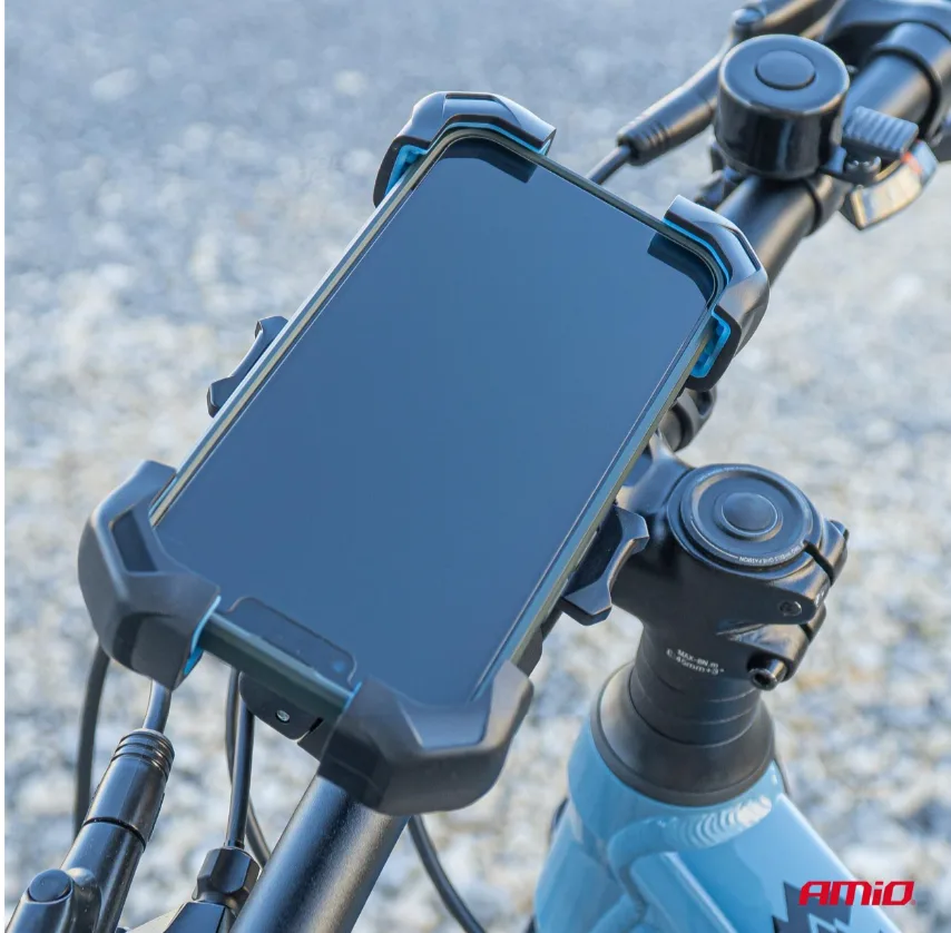 Uchwyt do telefonu na rower motocykl skuter hulajnogę obrotowy 360° - Amio | zdjęcie 7 z 10 | A04146 | Motofarma.pl