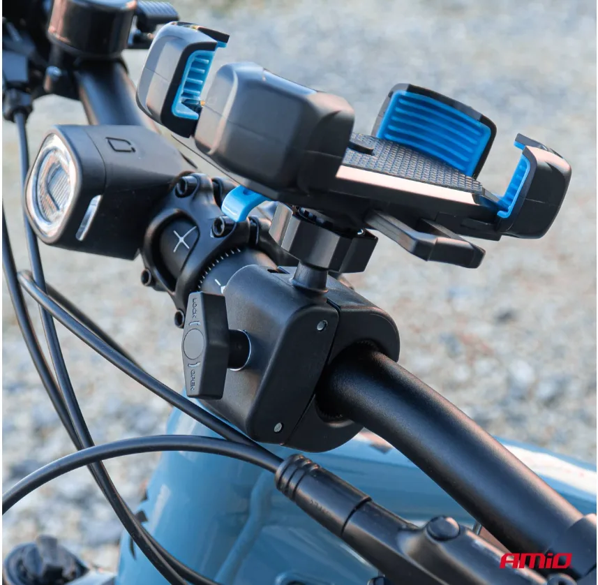 Uchwyt do telefonu na rower motocykl skuter hulajnogę obrotowy 360° - Amio | zdjęcie 9 z 10 | A04146 | Motofarma.pl