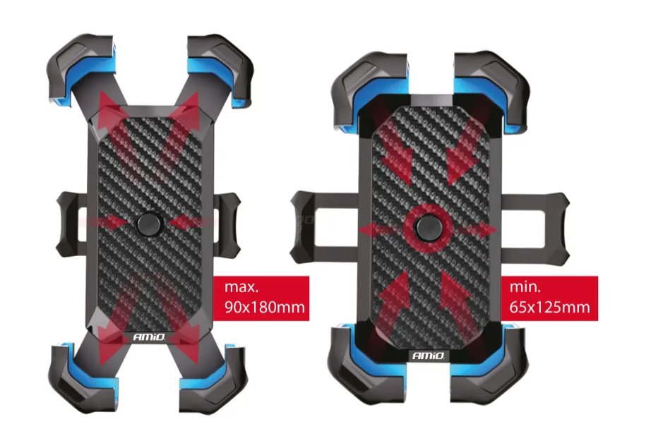 Uchwyt do telefonu na rower motocykl skuter hulajnogę obrotowy 360° - Amio | zdjęcie 5 z 10 | A04146 | Motofarma.pl