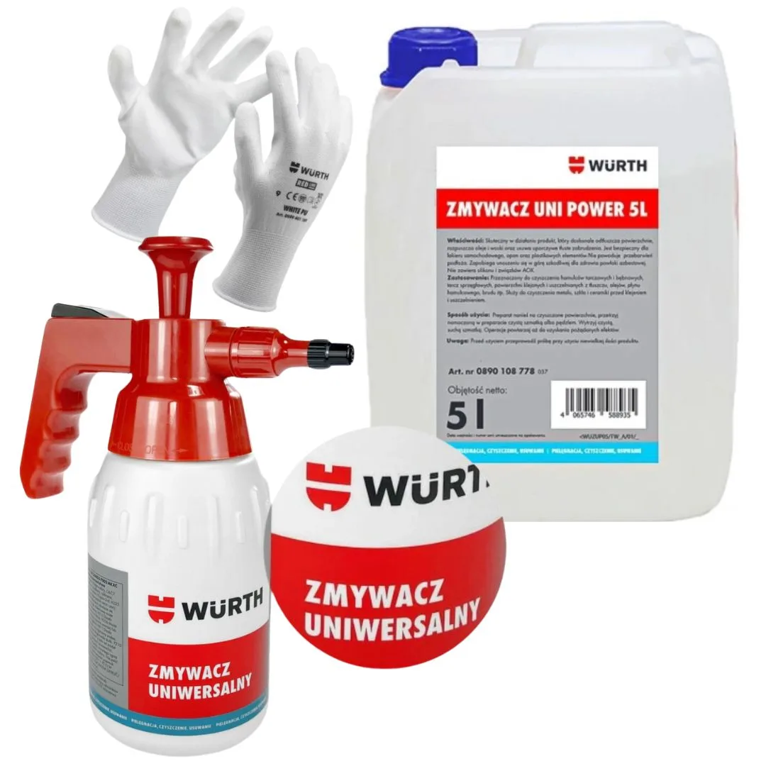 Zmywacz Uniwersalny + Rozpylacz Ciśnieniowy Z Pompką 1L + Rękawice Ochronne L - Würth | zdjęcie 5 z 5 | 47021_47027_45935 | Motofarma.pl