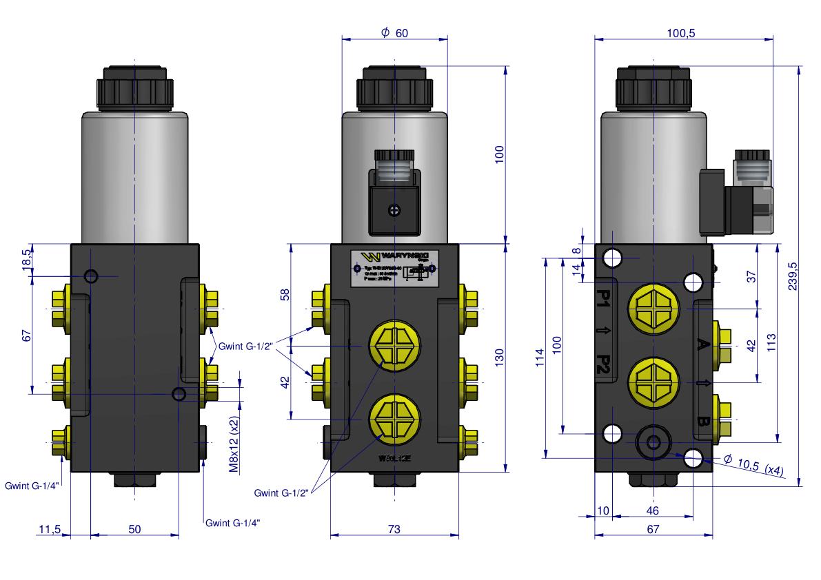 ELEKTROZAWOR KIERUNKOWY W-E12DVS6/2-80L G1/2