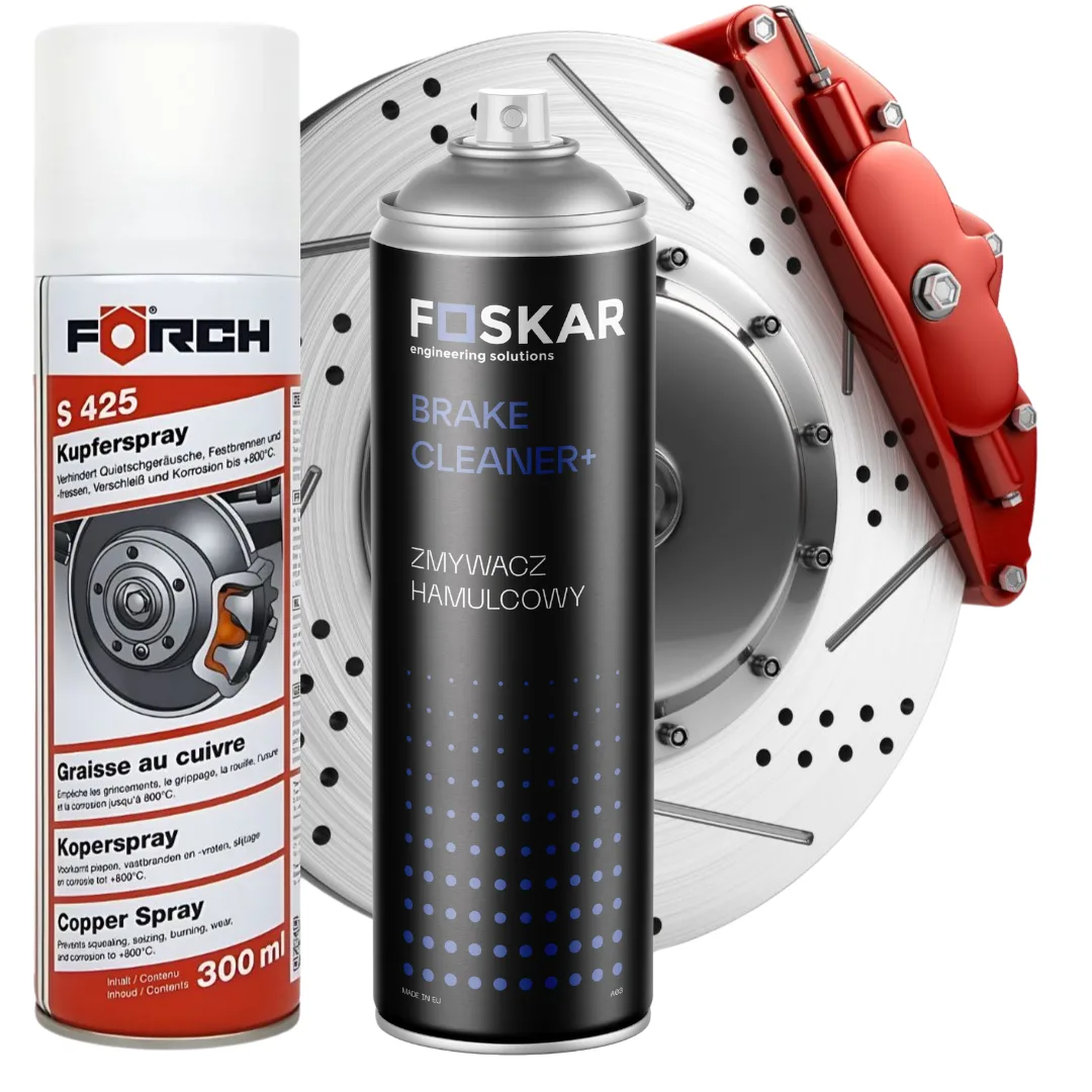 Smar miedziany wysokotemperaturowy S425 + Zmywacz do hamulców 500ml FOSKAR