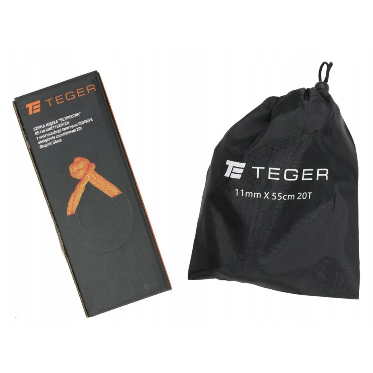 Szekla z włókien syntetycznych, offroad, miękka, do: lina holownicza kinetyczna ewakuacyjna długość 55cm uciąg 20T, do lin kinetycznych i zwykłych, Teger | zdjęcie 4 z 4 | T-NAP-SZ5520 | Motofarma.pl