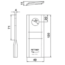 NOZYK PRAWY 120X49X4MM POTTINGER