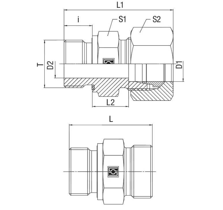 Złącze hydrauliczne złączka  M18-M22 z oringiem