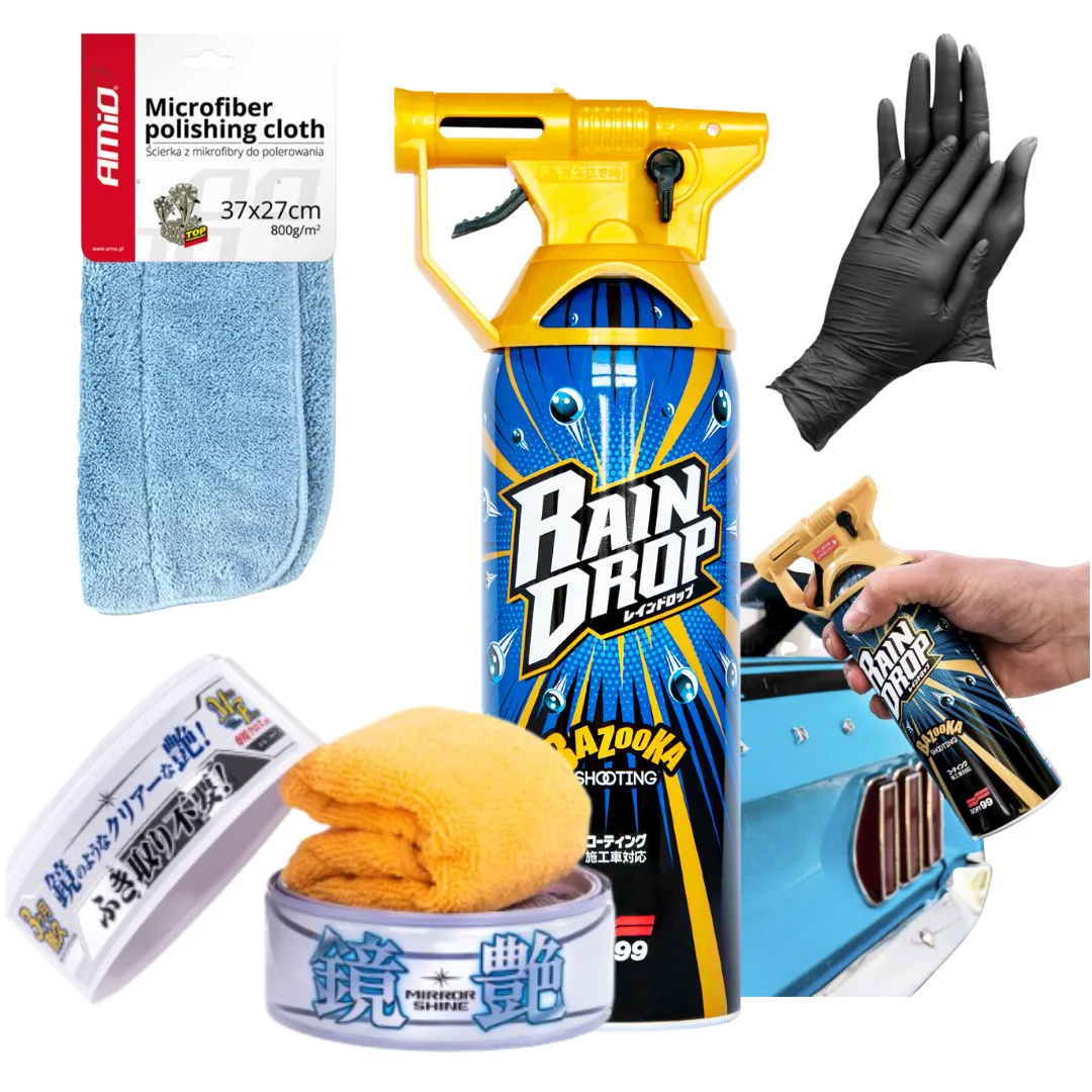 SOFT99 Mirror Shine Wax Light 200g + Rain Drop+ mikrofibra A01620 | zdjęcie 1 z 8 | 47371_A01620_47396 | Motofarma.pl