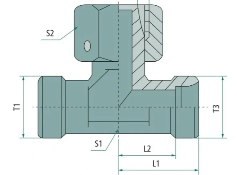 Trójnik hydrauliczny M18 M18 M18 BBA