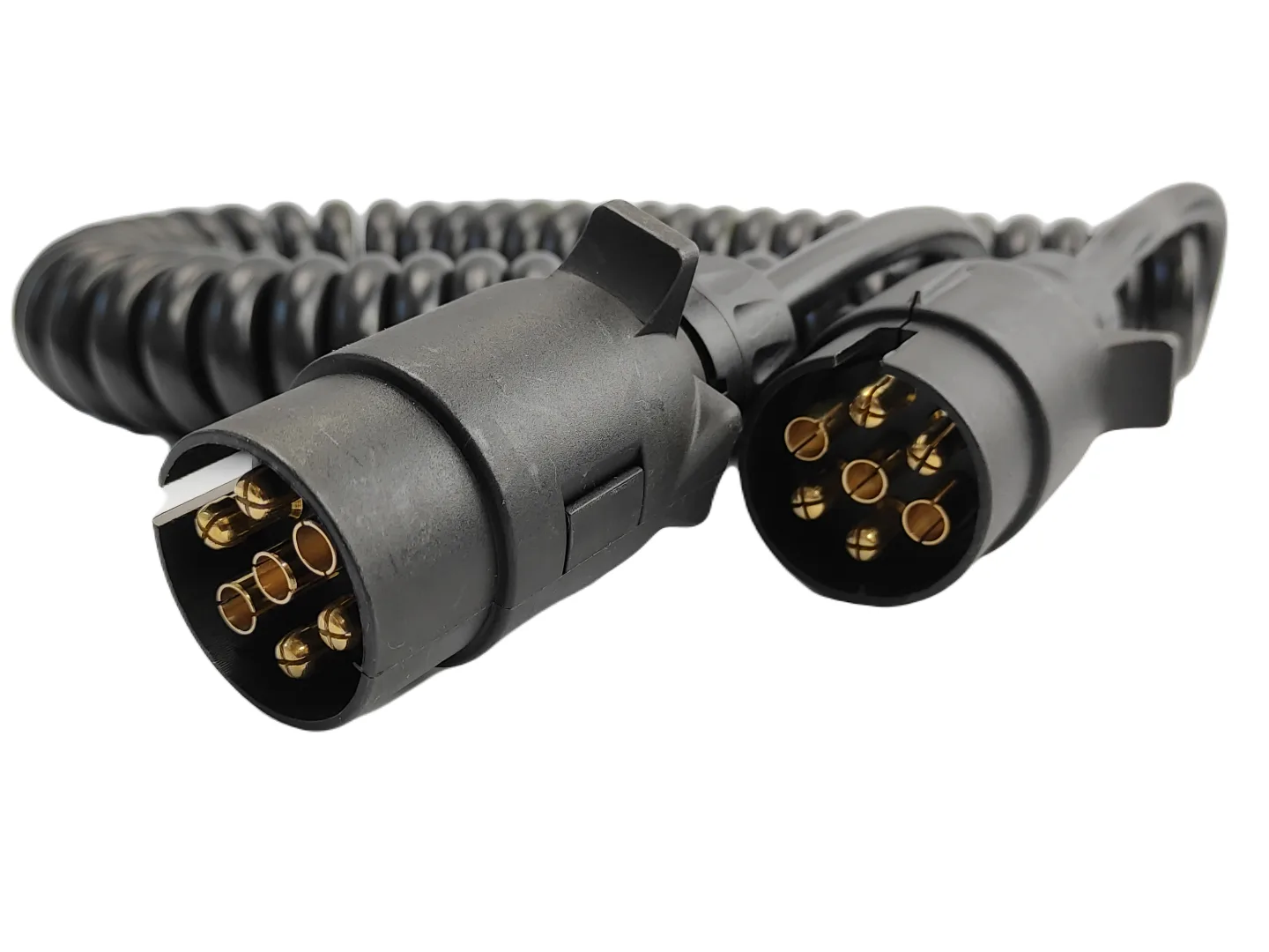 Przewód elektryczny przyczepa 4.4m spiralny 2 x wtyczka 7pin - Granit | zdjęcie 1 z 2 | 43688 | Motofarma.pl