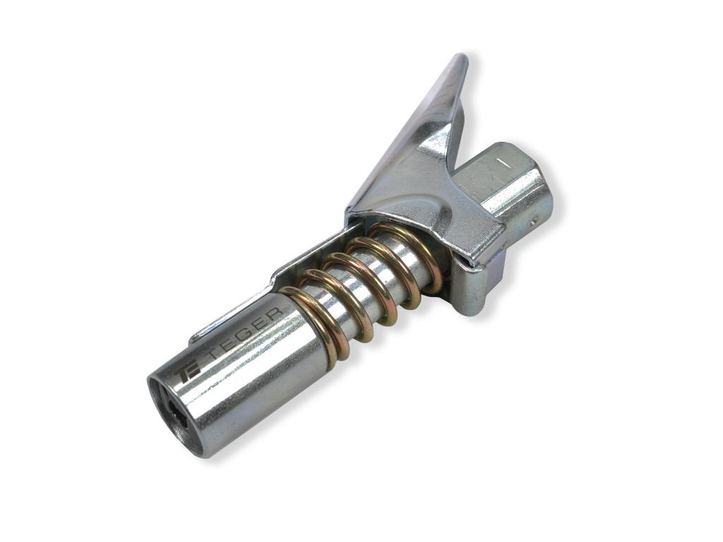 Końcówka smarownicy TEGER M10x1 czteroszczękowa z dźwignią i blokadą (690 Bar) - Zdjęcie 2