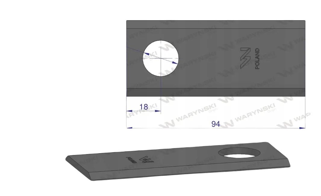 Nóż do kosiarki rotacyjnej Waryński | zdjęcie 4 z 4 | 43918 | Motofarma.pl
