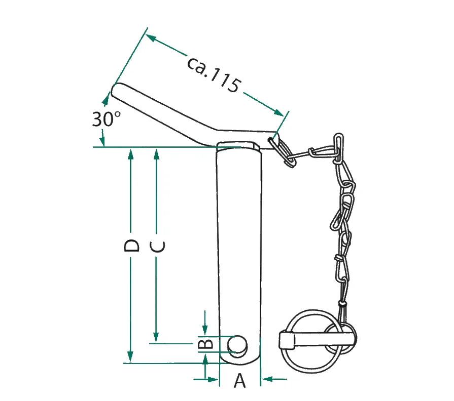 Sworzeń fi-19x135 z rączką - Granit | zdjęcie 5 z 5 | 4898 | Motofarma.pl