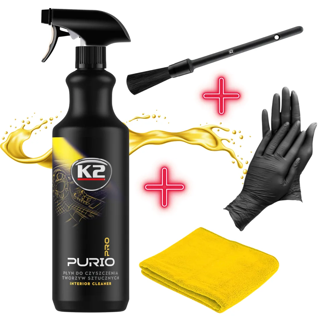 ZESTAW  K2 PURIO PRO 1L PĘDZELEK + MIKROFIBRA + RĘKAWICZKI | zdjęcie 1 z 9 | WC-3709 | Motofarma.pl