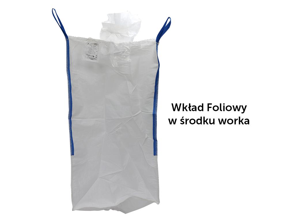Big Bag 1000 kg TEGER z wkładem foliowym, 95×95×165 cm, 4 uchwyty, lej zasypowy i spustowy, dół zamknięty, tasiemki do zawiązania - Zdjęcie 2